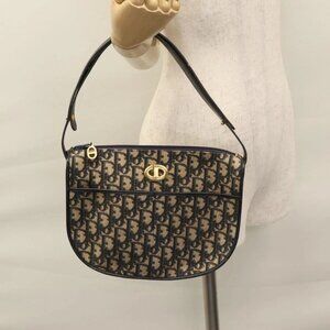Christian Dior Trotter Canvas Shoulder Bag Navy Auth
